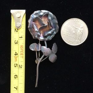 🖤RARE🔺TAXCO Sterling silver💕rose design brooch